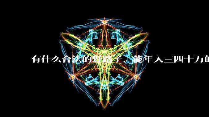有什么合法的野路子，能年入三四十万的？